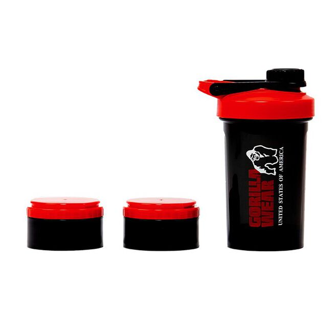 Shaker 2 Go 500 ml + 130 ml x 2, Black/Red 