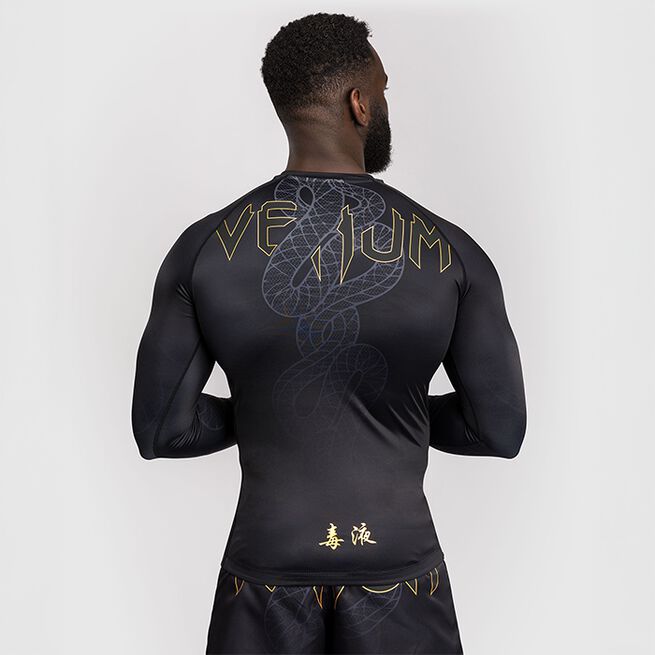 Serpenti Rashguard Pitkähihainen Musta Hopea Kulta