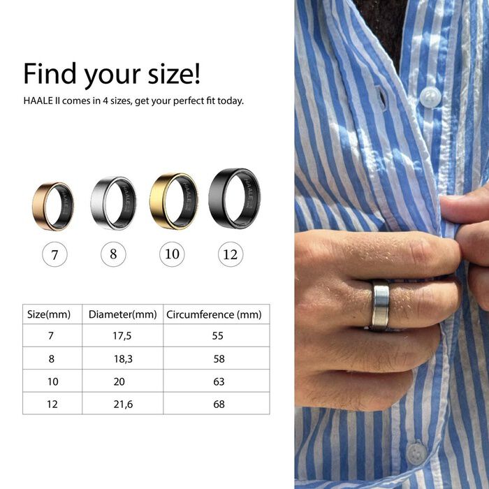 HAALE II Smart Ring Mustaa