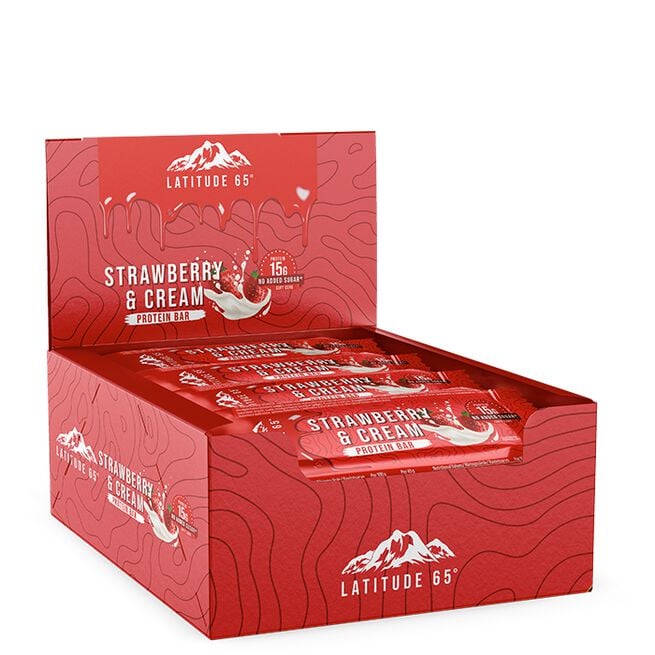 12 x Latitude 65 Protein Bar, 45 g Strawberry Yoghurt