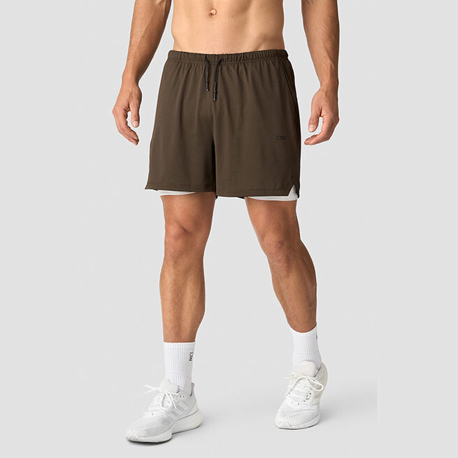 Stride 2-in-1 Shorts, Smokey Brown