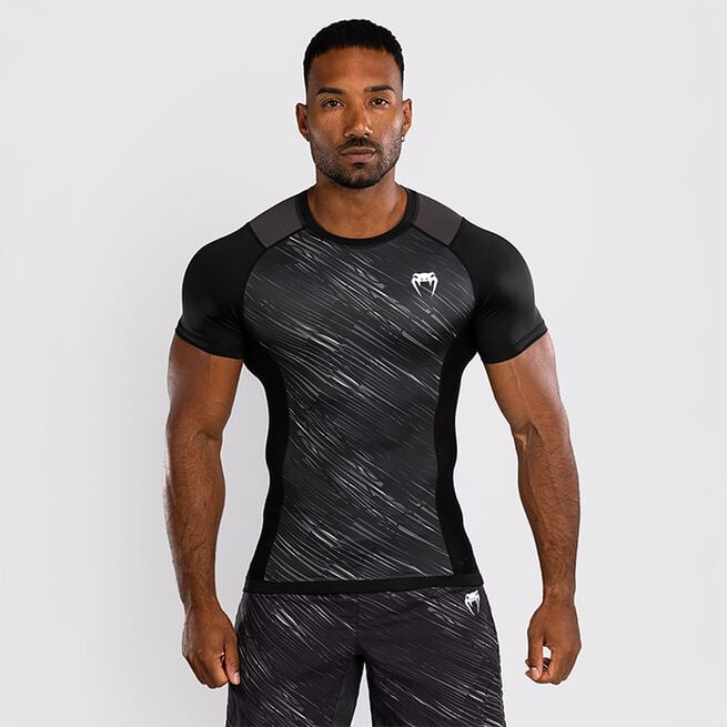 Rapid Rashguard Lyhythiha Musta Harmaa Valkoinen