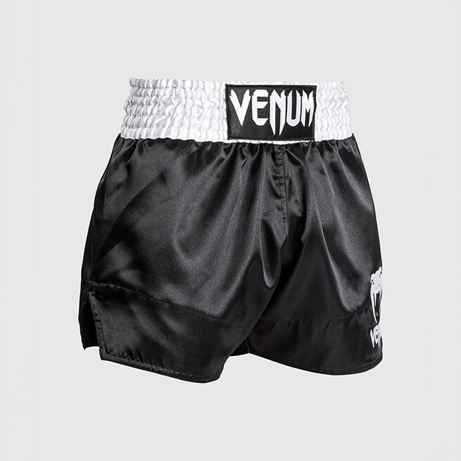 "Classic-Muay Thai -Shortsit, Musta/Valkoinen"
