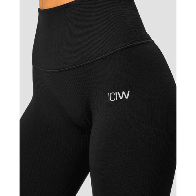 Ribbed Define Seamless Pocket Tights Musta
