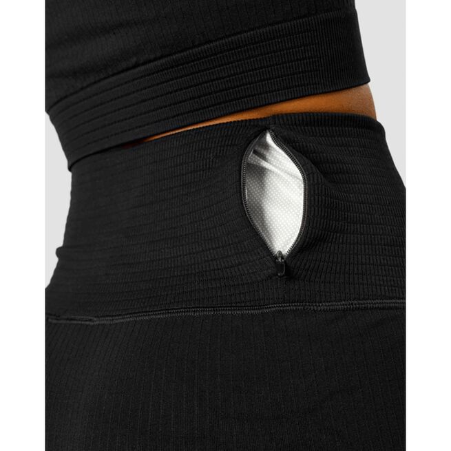 Ribbed Define Seamless Pocket Shorts, Black