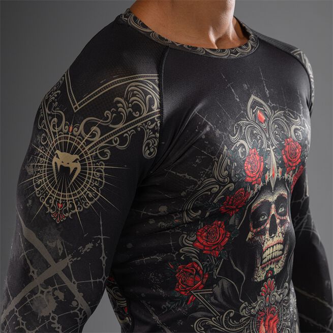 Santa Muerte 5.0 Pitkähihainen Rashguard Musta Kulta