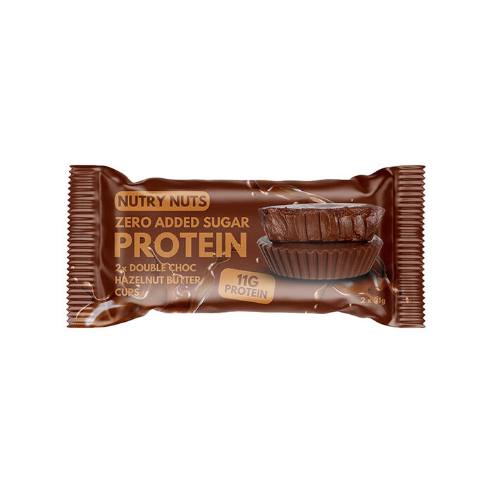 Box Nutry Nuts Protein Peanut Butter Cups 42 g Chocolate Hazelnut Double Choc Hazelnut