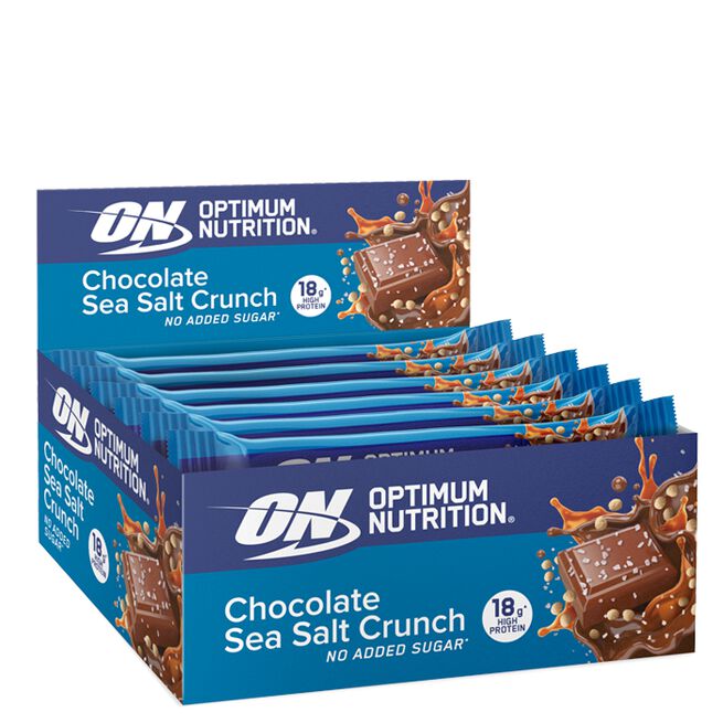 12 x Optimum Protein -patukat 55-59 g Chocolate Sea Salt Crunch