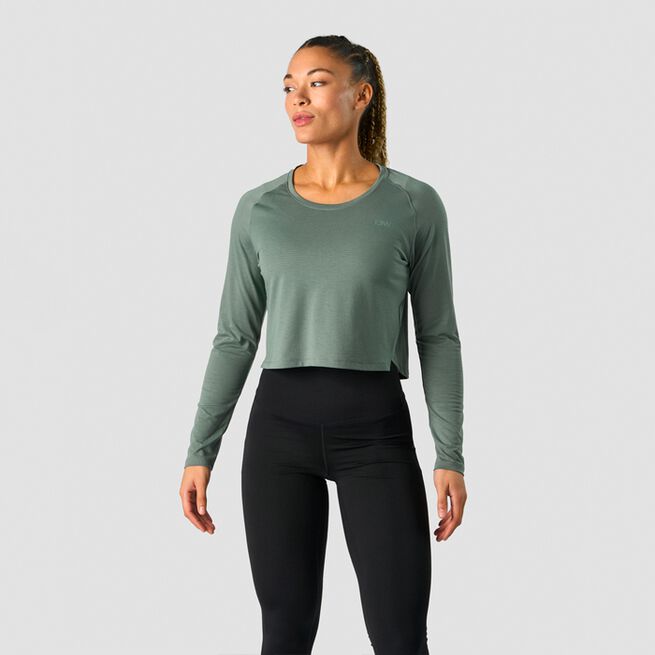 Stride Cropped Long Sleeve Sea Green