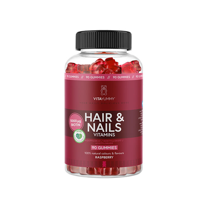 Hair & Nails Vitamins Hallon 90 st Gummies