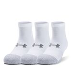 UA Heatgear Low Cut 3-pack Socks, White/Steel