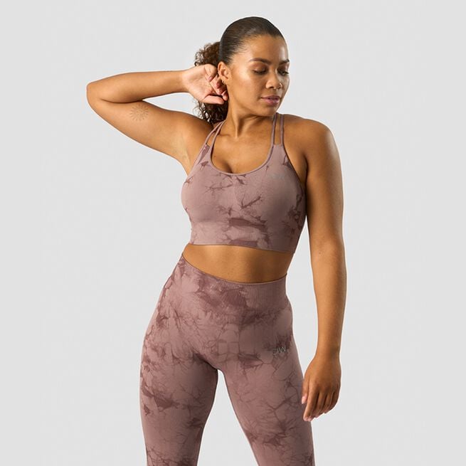 ICANIWILL Define Seamless Tie Dye Sports Bra, Mauve