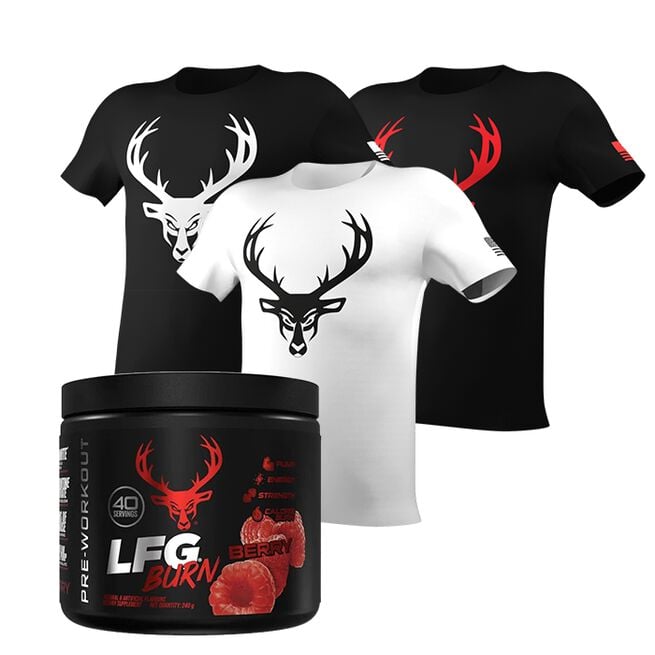 LFG Fat Burner PWO 240 g + Bucked Up T-paita