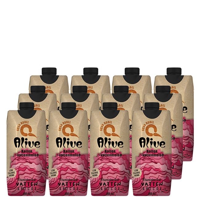 12 x ALIVE, 500 ml, Vadelma/Vesimeloni