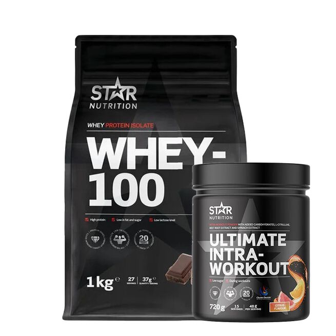 Whey-100 Heraproteiini 1 kg + Ultimate Intra Workout 720 g