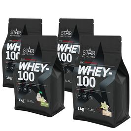 Star nutrition whey-100 protein pulver Mix&Match: 4 x Whey-100 Heraproteiini 1 kg