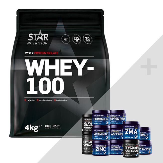 Whey-100 Heraproteiini 4 kg + bonustuote!
