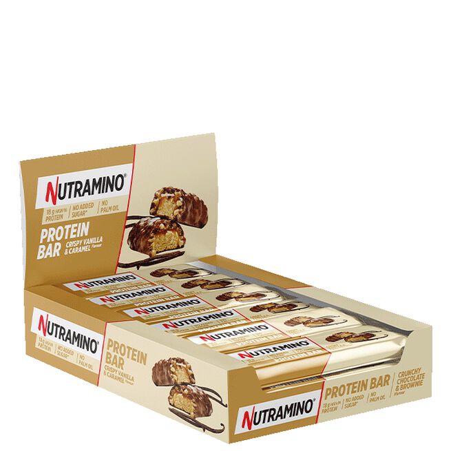 12 x Nutramino ProteinBar Crispy, 55 g, Vanilla & Caramel 