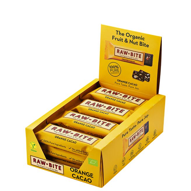 12 x Hedelmä-pähkinäpatukka 50 g Apelsin & Kakao