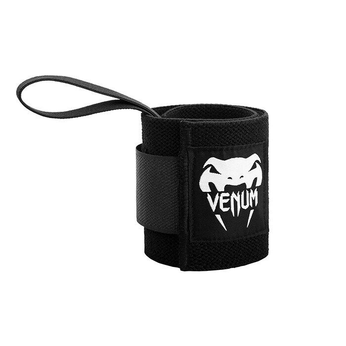 Venum Hyperlift lifting wristbands (pari) Musta