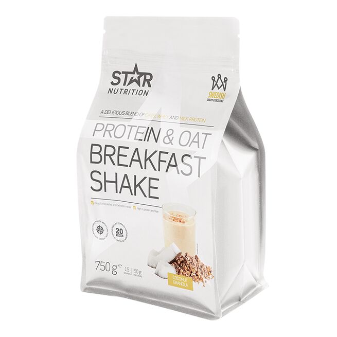 Protein & Oat Breakfast Shake, Coconut/Granola, 750 g Lyhyt päiväys Coconut/Granola