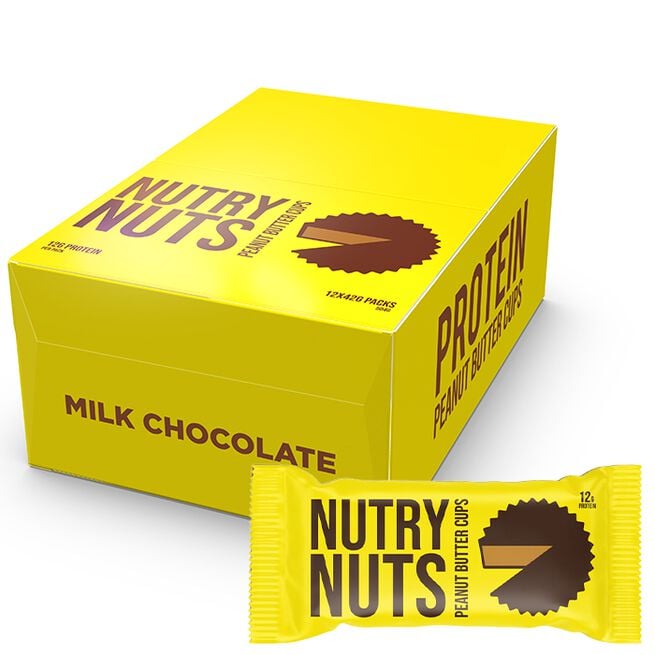 Låda Nutry Nuts Protein Butter Cups 42 g Milk Chocolate 