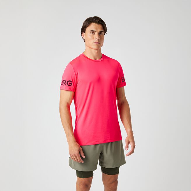 Borg T-shirt Valkopunainen