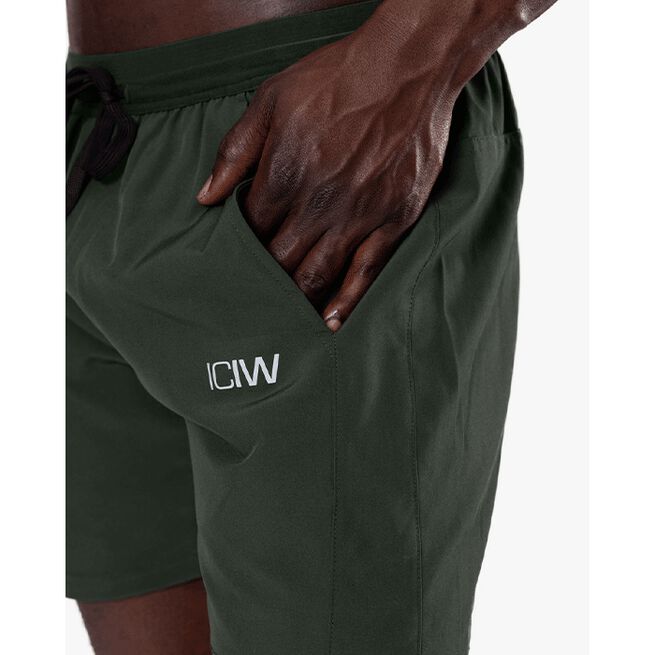 Workout 2-in-1 Shorts, Dark Green, XXL 