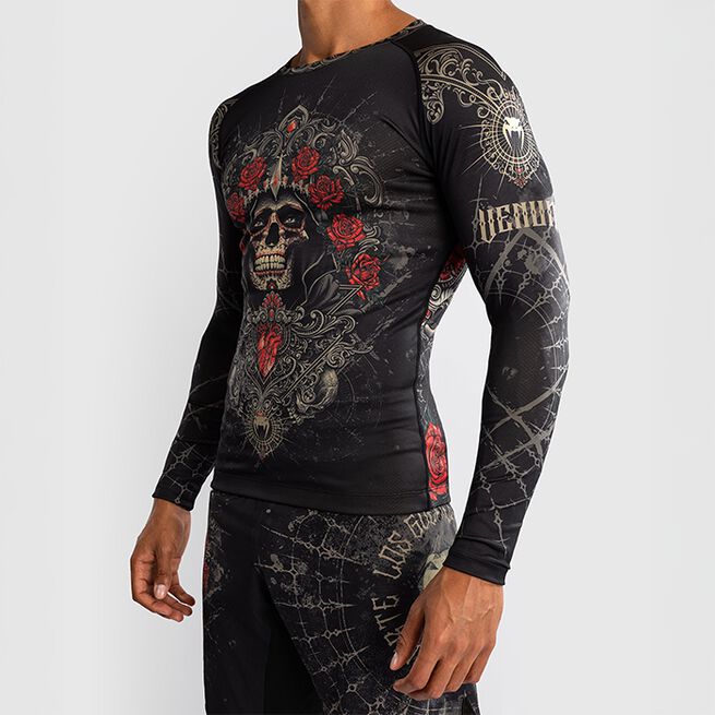 Santa Muerte 5.0 Pitkähihainen Rashguard Musta Kulta