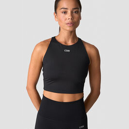 ICIW Contrast Cropped Tank Top, Black Contrast Treenitoppi Musta
