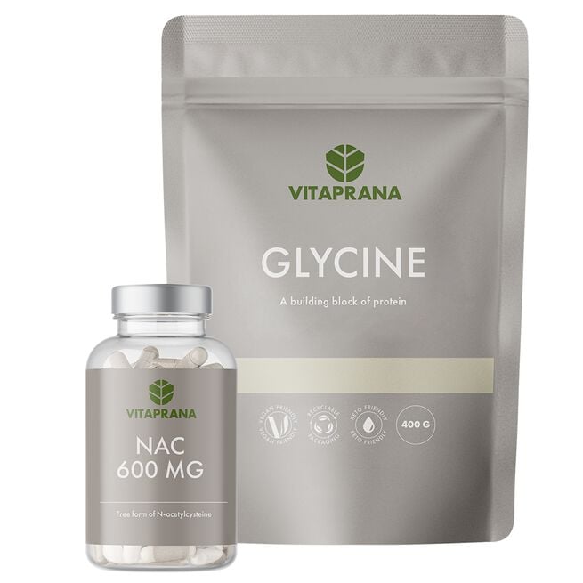 Glysiini 400g + NAC 600mg 100 kapselia Aminohapot