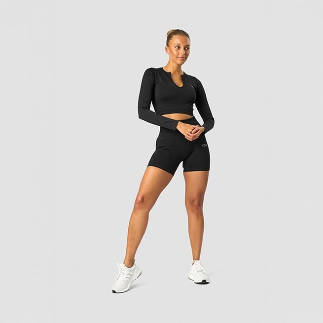 Ribbed Define Seamless Pocket Shorts, Black