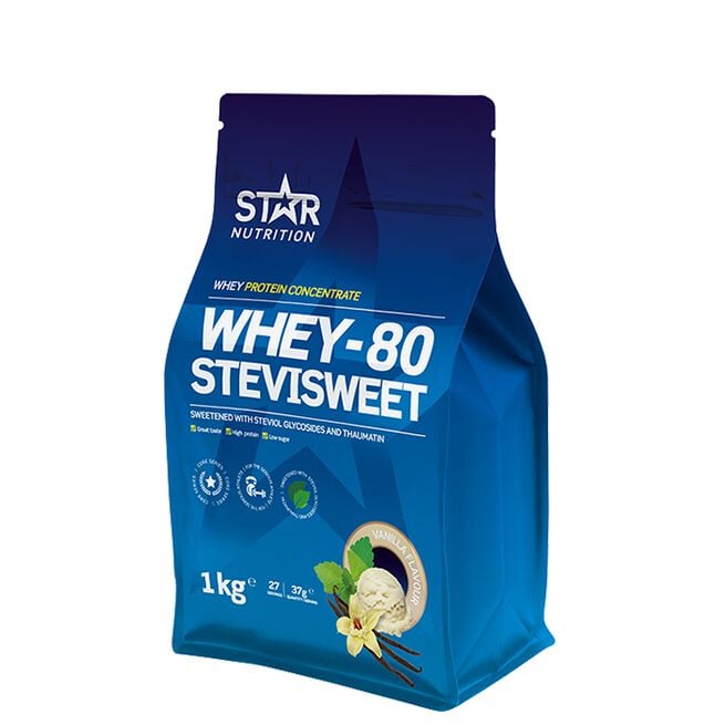 Whey-80 SteviSweet Heraproteiini 1 kg Vanilla