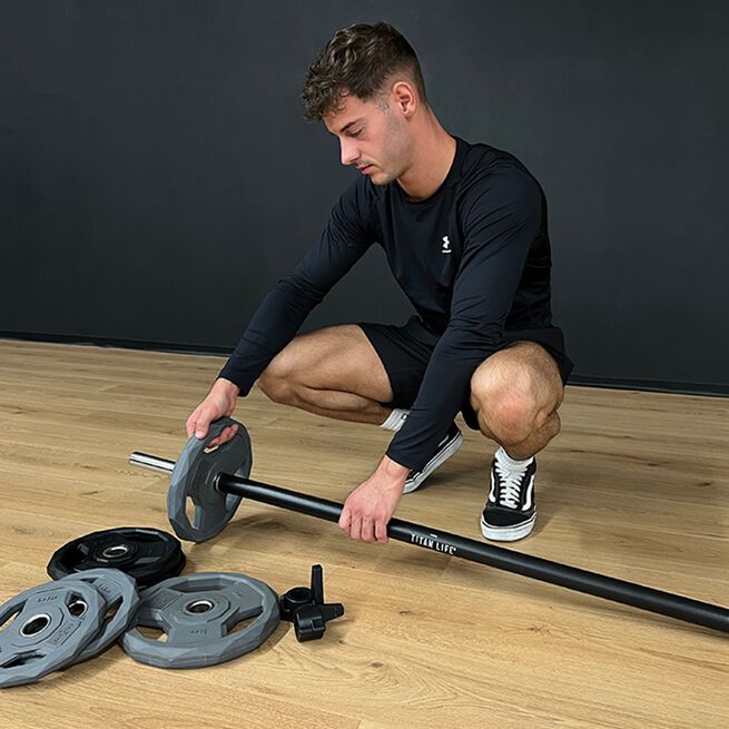 Pumppusarja Tanko ja painolevyt 17,5 kg