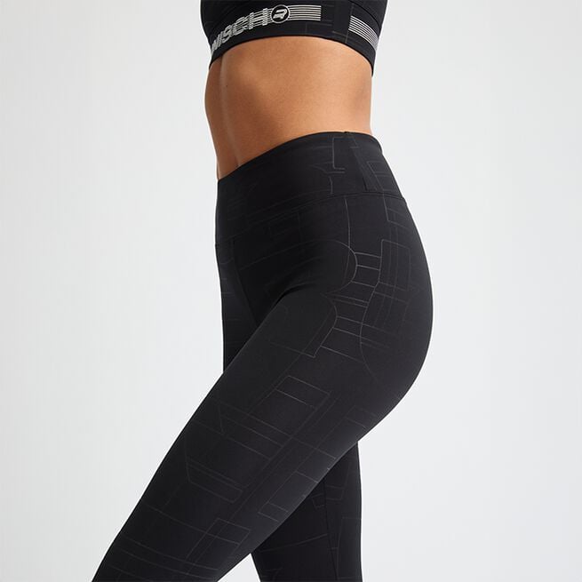 Logo Effect Emboss Tights Musta
