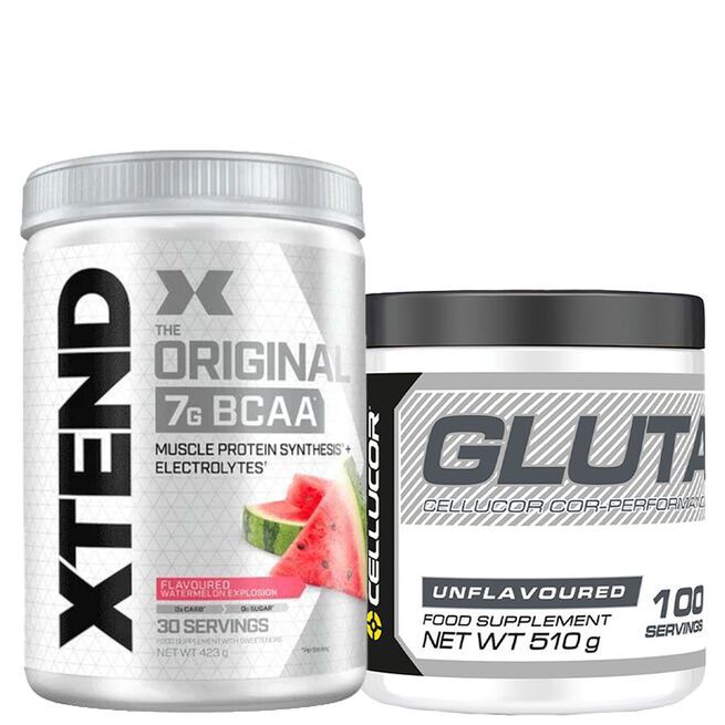 Xtend BCAA 30 -portti. + COR-Performance Glutamiini 510 g