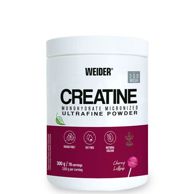 Kreatiini 200 Mesh Kreatiinimonohydraatti 300 g Cherry Lollypop