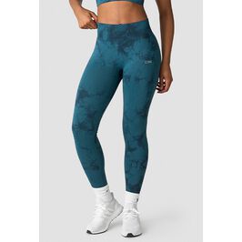 Define Seamless Tie Dye Tights, Dark Teal, XS  Define Treenitrikoot Tummansinivihreä