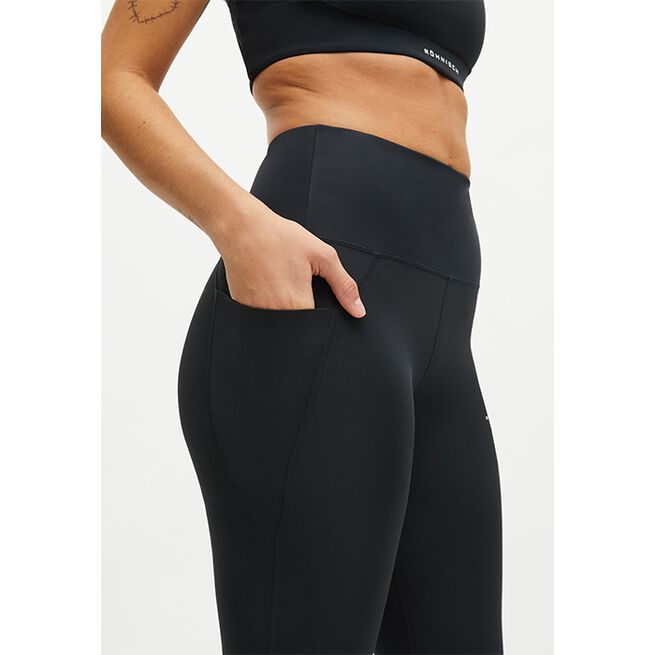 Flattering Curved High Waist Tights, Black