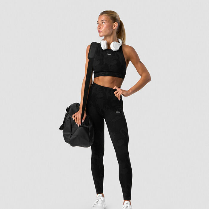 Camo Seamless Sports Bra, Black