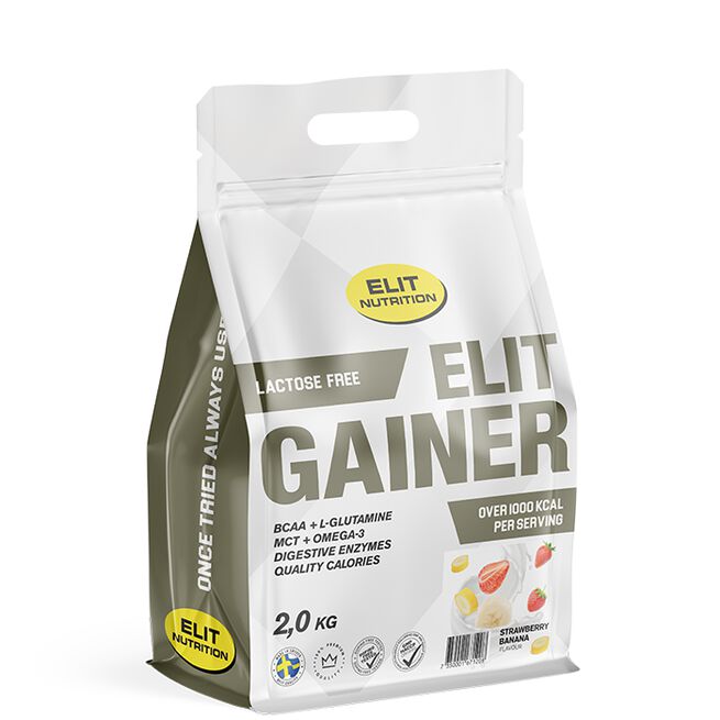 ELIT Gainer Laktoositon 2 kg Strawberry Banana