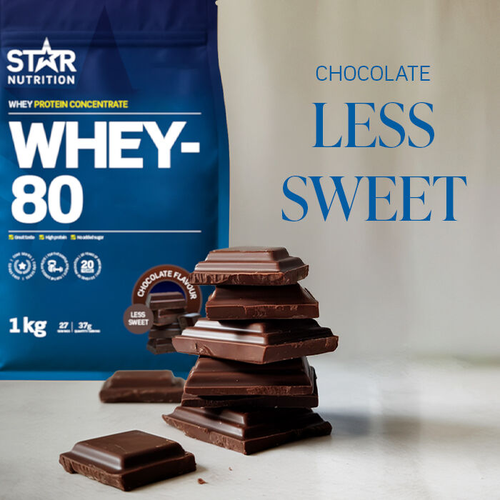 Whey-80 Heraproteiini 1 kg Choklad (less sweet)