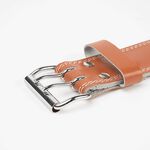6 Inch Padded Leather Belt, Brown 