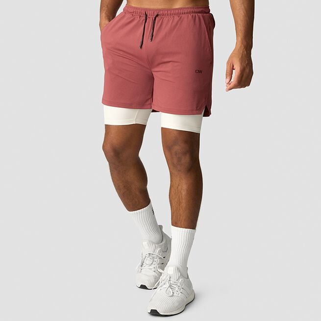 Stride 2-in-1 Shorts, Brick Red