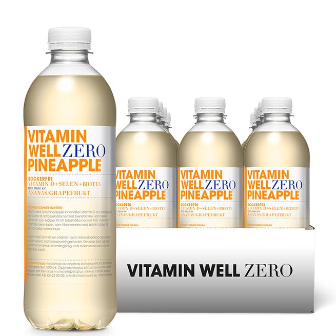 12 x Vitamin Well Zero Vitamin juoma 500 ml Pineapple