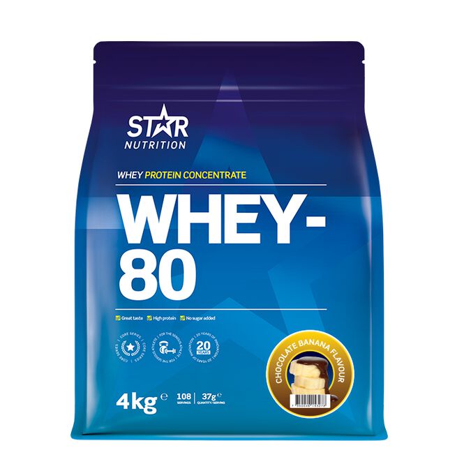 Whey-80 Heraproteiini 4 kg Chokladbanan
