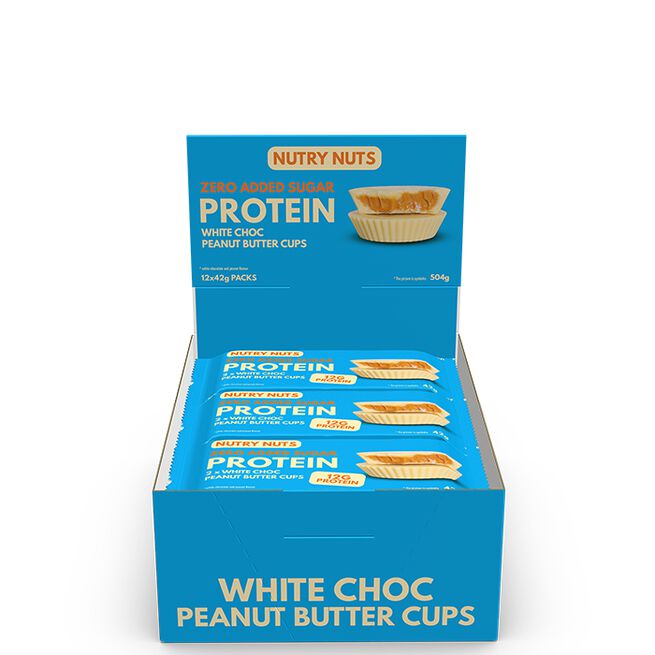 Box Nutry Nuts Protein Peanut Butter Cups 42 g Chocolate Hazelnut White Chocolate