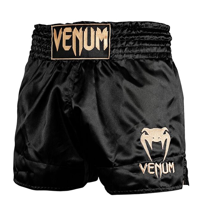 "Klassiset Muay Thai-shortsit, Musta/Kulta"