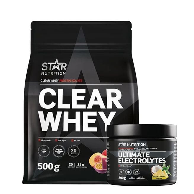 Clear Whey Heraproteiini 500 g + Ultimate Electrolytes 300 g