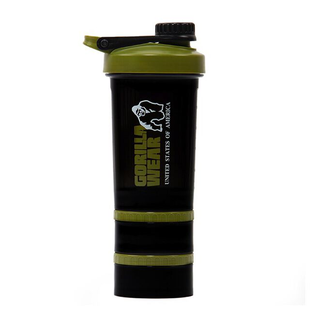 Shaker 2 Go Black/Green 500 ml + 130 ml x 2